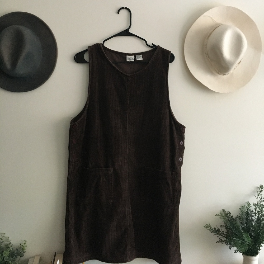 Brown Corduroy Jumper Dress